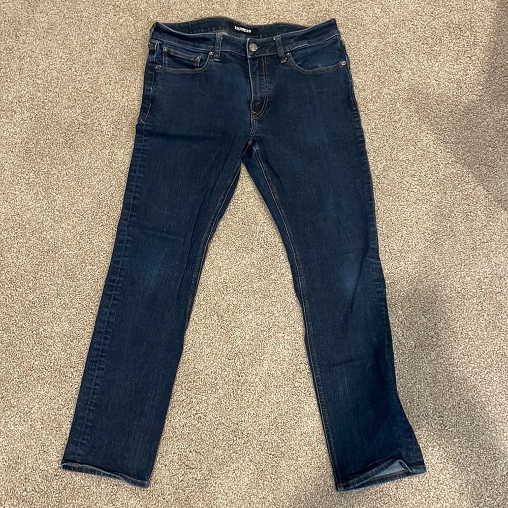 Men’s Express Stretch Slim  34 x 32 Medium Rinse Jeans